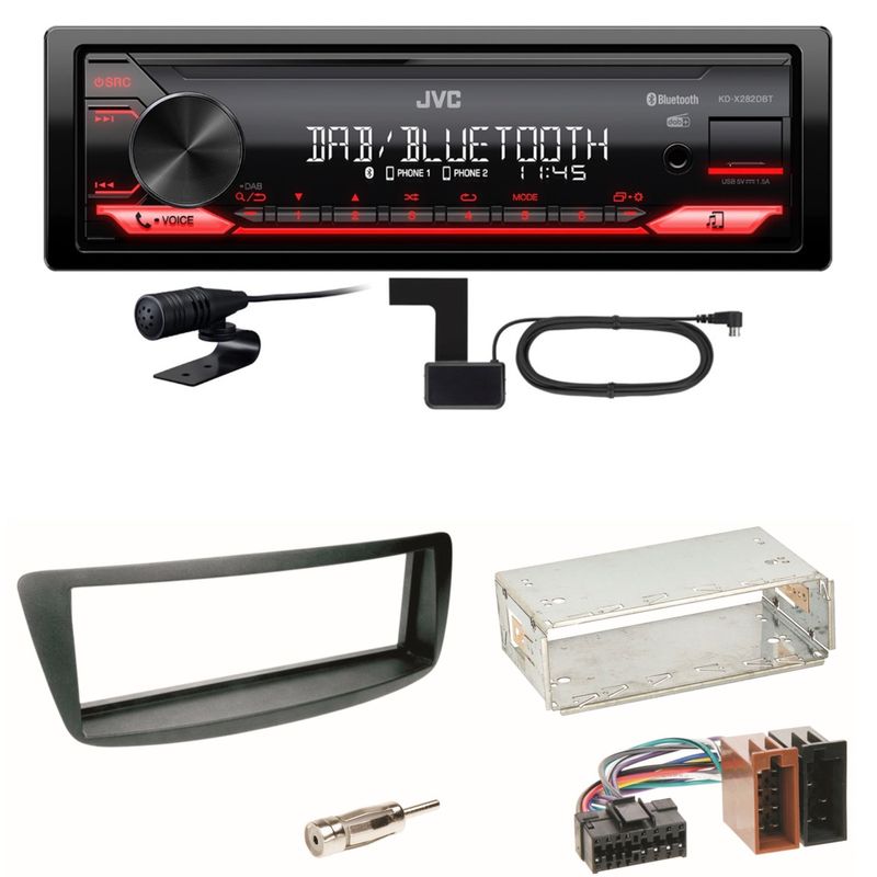 JVC KD-X282DBT Bluetooth DAB Einbauset Toyota Aygo Citroen C1 Peugeot 107 JVC KD-X282DBT Bluetooth DAB Einbauset Toyota Aygo Citroen C1 Peugeot 107