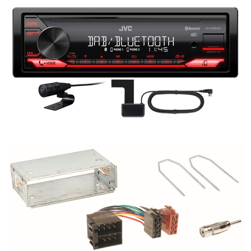 JVC KD-X282DBT Bluetooth DAB Einbauset für Opel Astra F G Corsa B Zafira A JVC KD-X282DBT Bluetooth DAB Einbauset für Opel Astra F G Corsa B Zafira A