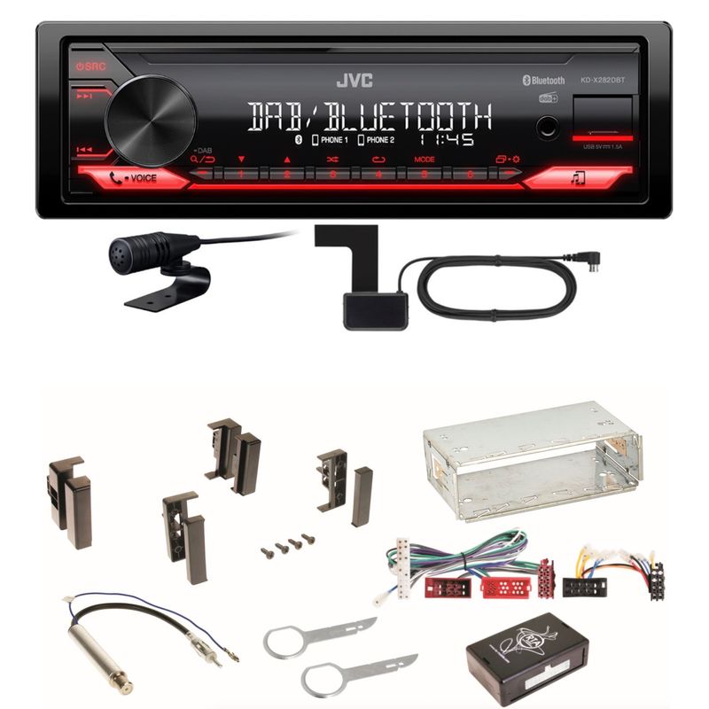 JVC KD-X282DBT Bluetooth Digitalradio Einbauset für Audi A4 B5 A6 4B C4 A8 JVC KD-X282DBT Bluetooth Digitalradio Einbauset für Audi A4 B5 A6 4B C4 A8
