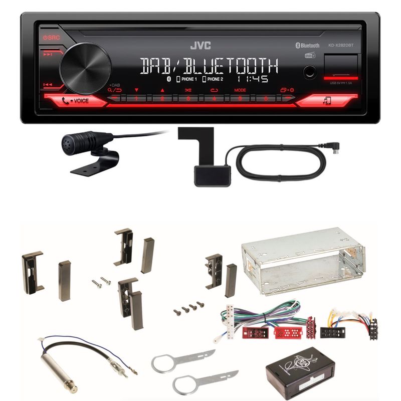 JVC KD-X282DBT Bluetooth Digitalradio USB Einbauset für Audi A3 8L JVC KD-X282DBT Bluetooth Digitalradio USB Einbauset für Audi A3 8L
