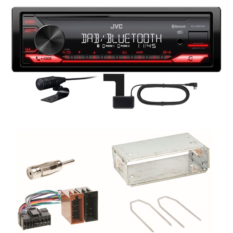 JVC KD-X282DBT Bluetooth DAB USB Einbauset für Renault Clio 1 2 Twingo
