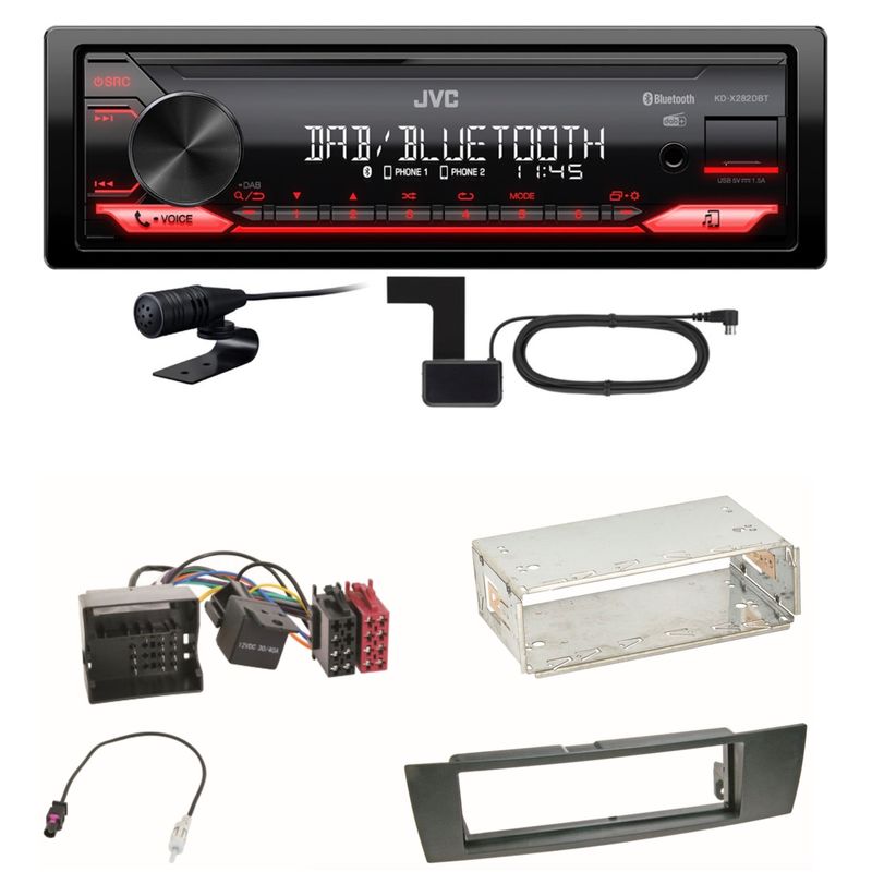JVC KD-X282DBT Bluetooth Digitalradio Einbauset für BMW E90 E91 E92 E93