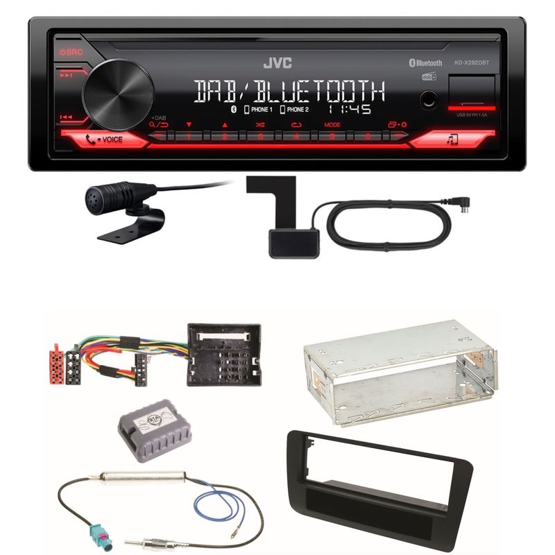JVC KD-X282DBT Bluetooth Digitalradio USB Einbauset für Audi A1 8X JVC KD-X282DBT Bluetooth Digitalradio USB Einbauset für Audi A1 8X