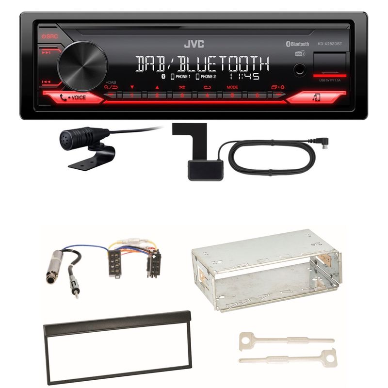 JVC KD-X282DBT Bluetooth Digitalradio USB Einbauset für Skoda Fabia 6Y