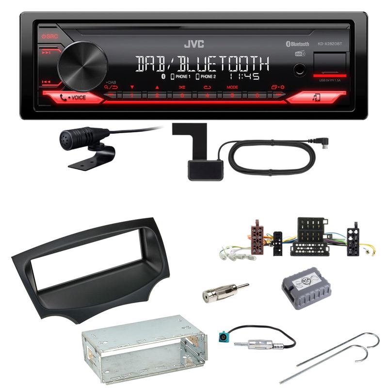 JVC KD-X282DBT Bluetooth Digitalradio USB Einbauset für Ford KA RU8 JVC KD-X282DBT Bluetooth Digitalradio USB Einbauset für Ford KA RU8