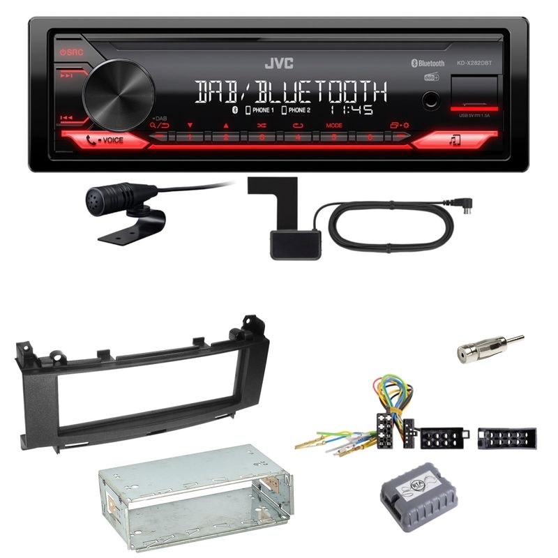 JVC KD-X282DBT Bluetooth DAB Einbauset für Mercedes A B Klasse W245 W169 JVC KD-X282DBT Bluetooth DAB Einbauset für Mercedes A B Klasse W245 W169