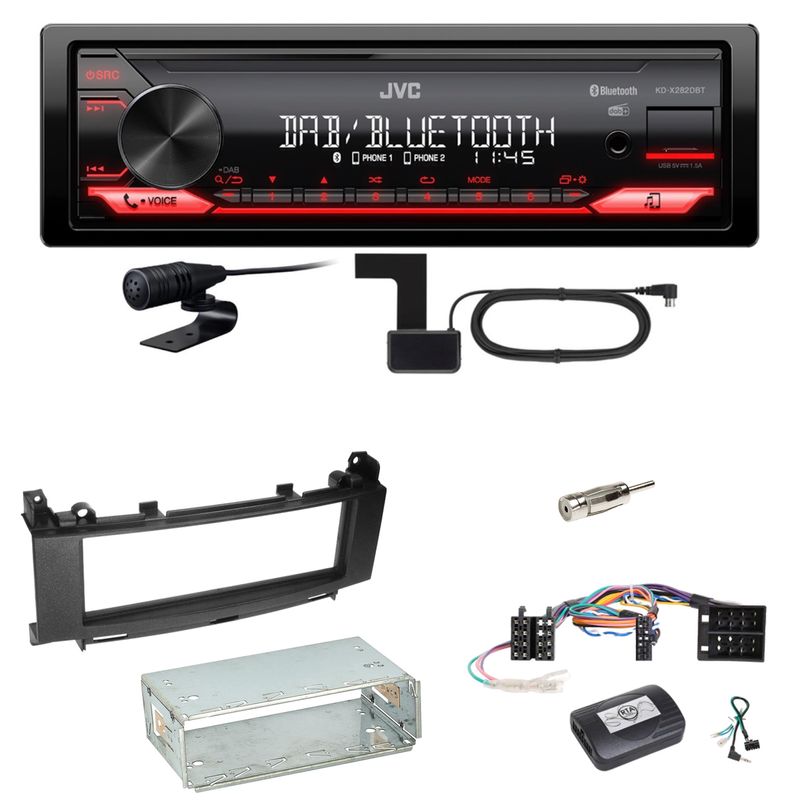 JVC KD-X282DBT Bluetooth DAB Einbauset für Mercedes A B Klasse W169 W245 JVC KD-X282DBT Bluetooth DAB Einbauset für Mercedes A B Klasse W169 W245