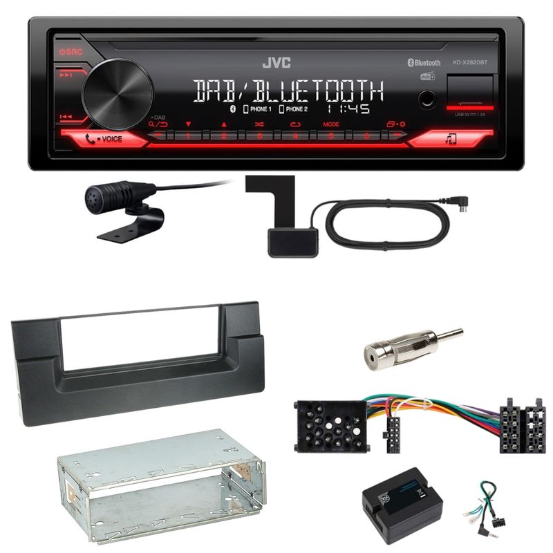 JVC KD-X282DBT Bluetooth DAB USB Einbauset für BMW 5er E39 bis 09/2000