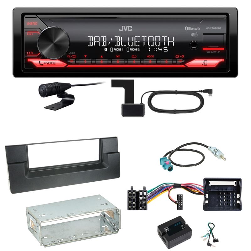 JVC KD-X282DBT Bluetooth Digitalradio Einbauset für BMW 5er E39 ab 10/2000