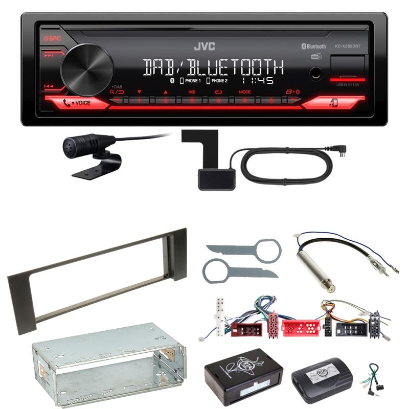 JVC KD-X282DBT Bluetooth Digitalradio USB Einbauset für Audi A4 B6 B7 JVC KD-X282DBT Bluetooth Digitalradio USB Einbauset für Audi A4 B6 B7
