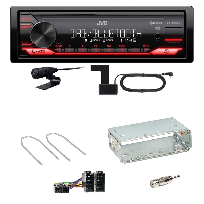 JVC KD-X282DBT Bluetooth DAB Einbauset für Dacia Logan Sandero bis 2011 JVC KD-X282DBT Bluetooth DAB Einbauset für Dacia Logan Sandero bis 2011