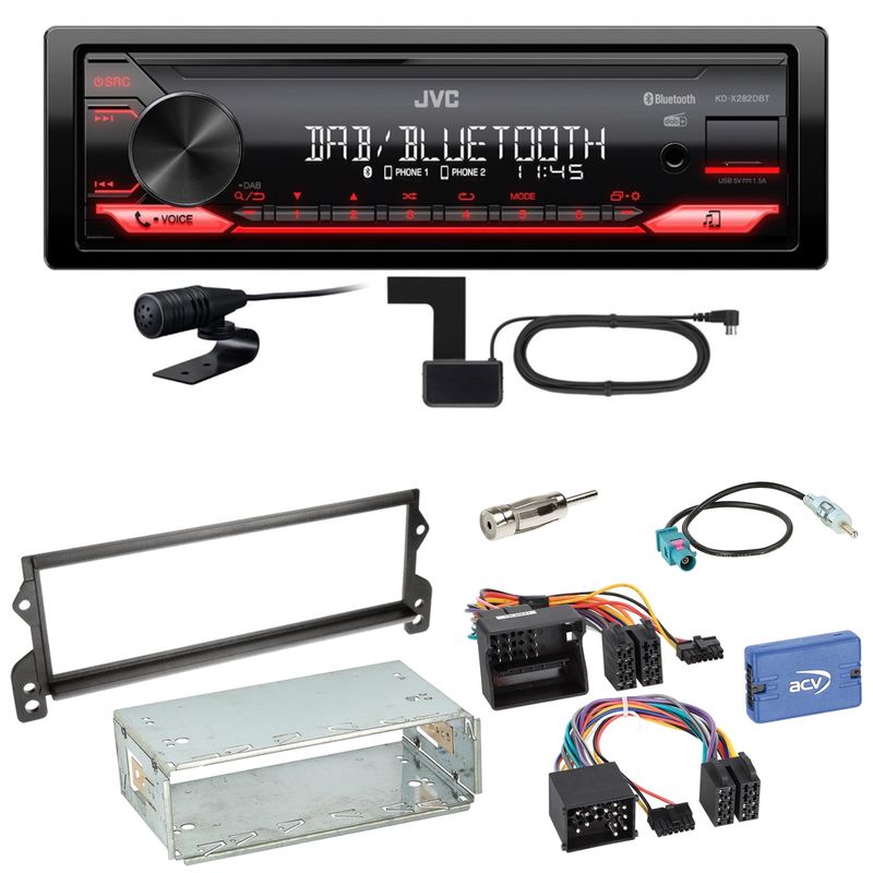 JVC KD-X282DBT Bluetooth Digitalradio USB Einbauset für MINI R50 R52 R53