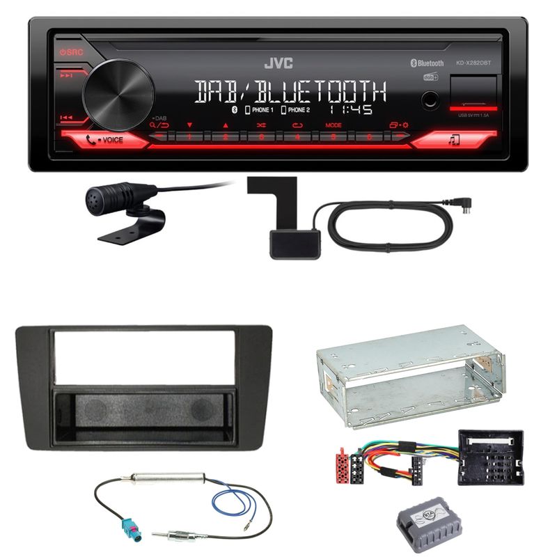 JVC KD-X282DBT Bluetooth DAB USB Einbauset für Skoda Octavia 2 Yeti 5L