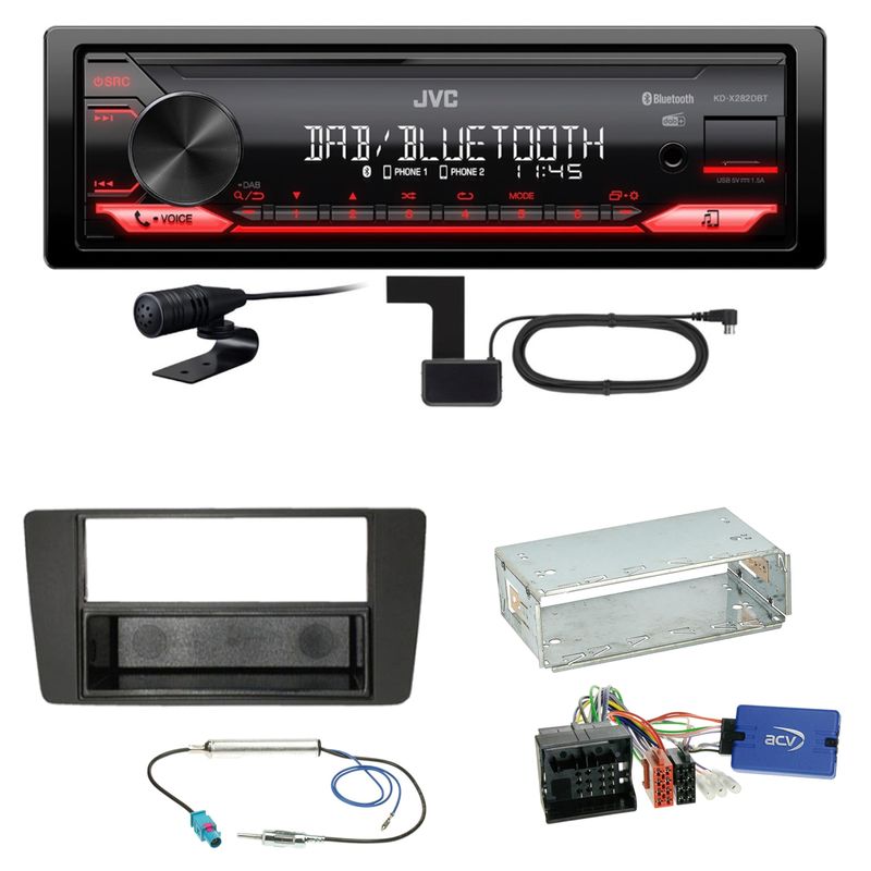 JVC KD-X282DBT Bluetooth DAB USB Einbauset für Skoda Yeti 5L Octavia 2