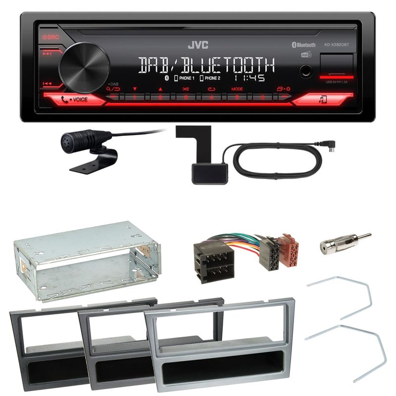 JVC KD-X282DBT Bluetooth Einbauset für Opel Vectra C Signum Corsa Combo JVC KD-X282DBT Bluetooth Einbauset für Opel Vectra C Signum Corsa Combo
