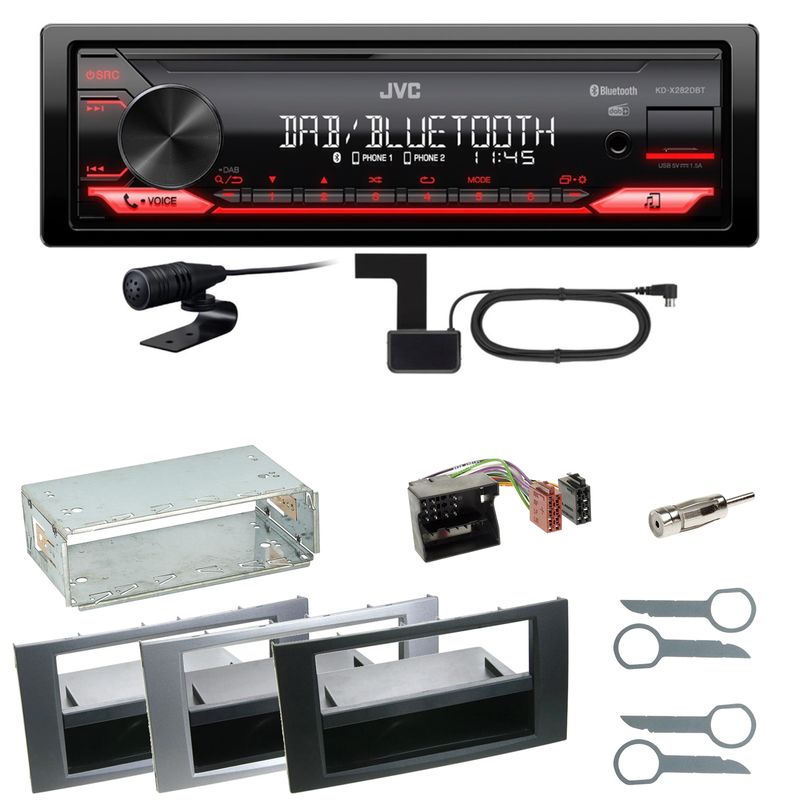 JVC KD-X282DBT Bluetooth DAB Einbauset für Ford Focus C-Max Fiesta Transit JVC KD-X282DBT Bluetooth DAB Einbauset für Ford Focus C-Max Fiesta Transit