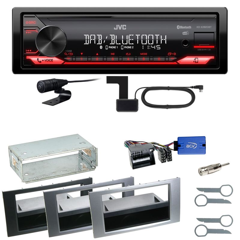 JVC KD-X282DBT Bluetooth DAB Einbauset für Ford Focus C-Max Fiesta Transit JVC KD-X282DBT Bluetooth DAB Einbauset für Ford Focus C-Max Fiesta Transit