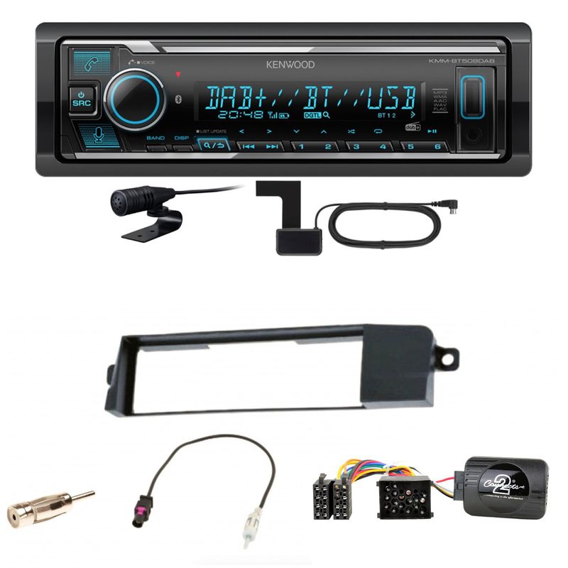 Kenwood KMM-BT508DAB Bluetooth Digitalradio USB Einbauset für BMW 3er E46
