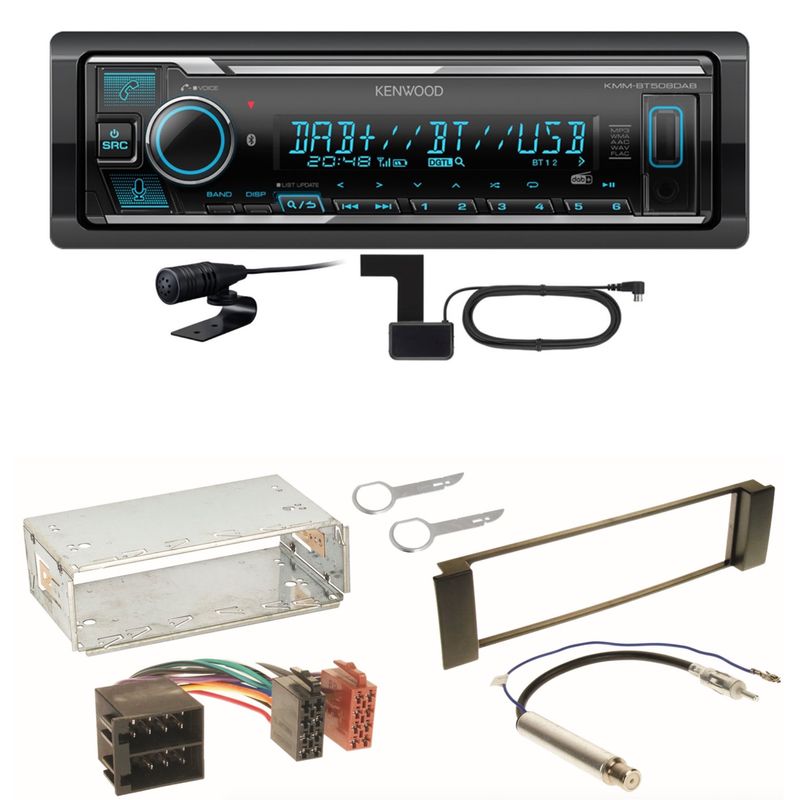 Kenwood KMM-BT508DAB Bluetooth DAB USB Einbauset für Seat Leon Toledo 1M