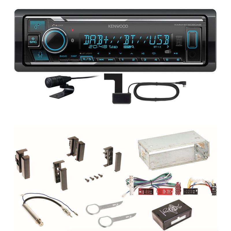 Kenwood KMM-BT508DAB Bluetooth Digitalradio Einbauset für Audi A4 B5 A6 4B C4 A8