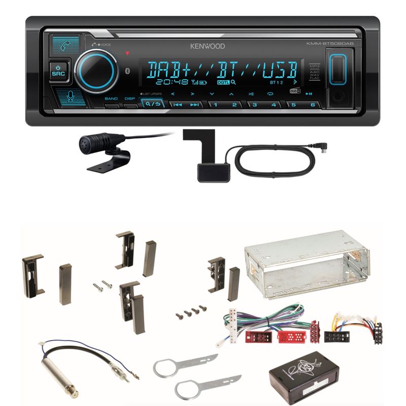 Kenwood KMM-BT508DAB Bluetooth Digitalradio USB Einbauset für Audi A3 8L