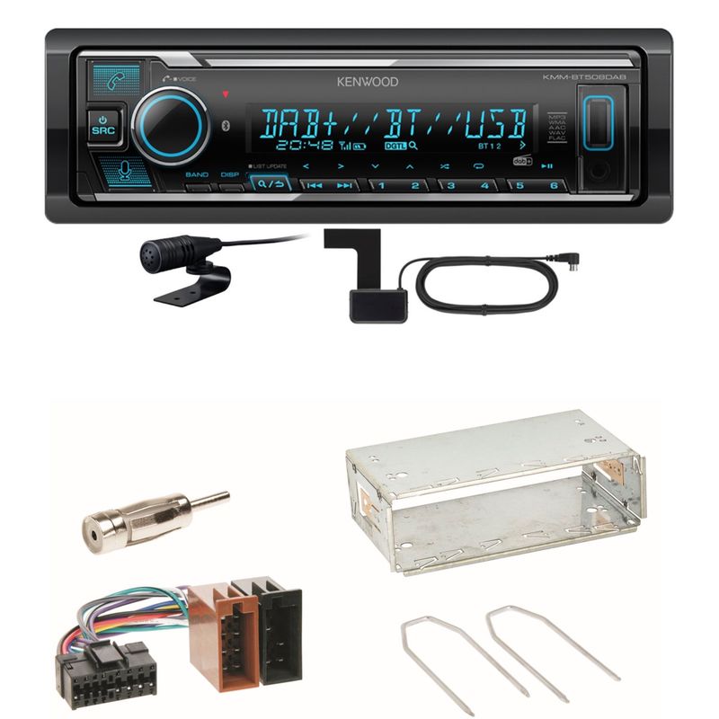 Kenwood KMM-BT508DAB Bluetooth DAB USB Einbauset für Renault Clio 1 2 Twingo