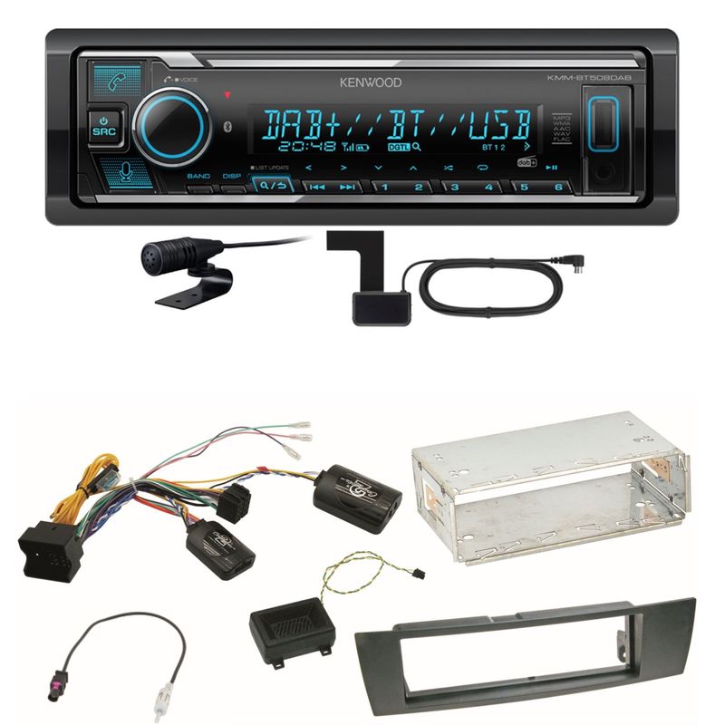 Kenwood KMM-BT508DAB Bluetooth Digitalradio Einbauset für BMW E87 E81 E82 X1 E84