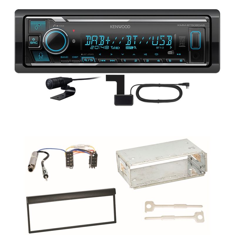 Kenwood KMM-BT508DAB Bluetooth Digitalradio USB Einbauset für Skoda Fabia 6Y