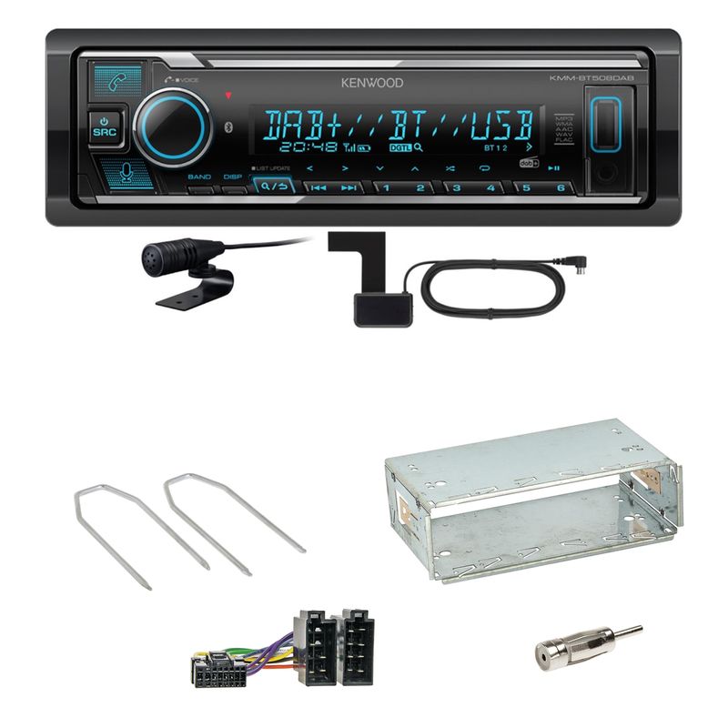 Kenwood KMM-BT508DAB Bluetooth Digitalradio Einbauset für Peugeot 206 206 CC Kenwood KMM-BT508DAB Bluetooth Digitalradio Einbauset für Peugeot 206 206 CC