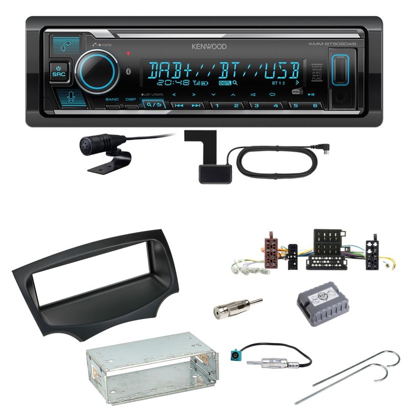Kenwood KMM-BT508DAB Bluetooth Digitalradio USB Einbauset für Ford KA RU8 Kenwood KMM-BT508DAB Bluetooth Digitalradio USB Einbauset für Ford KA RU8