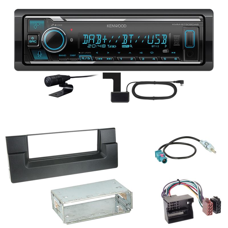 Kenwood KMM-BT508DAB Bluetooth Digitalradio Einbauset für BMW 5er E39 ab 10/2000