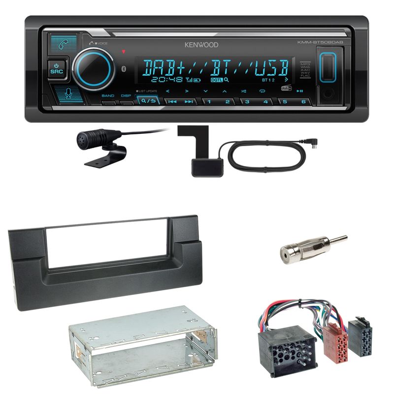 Kenwood KMM-BT508DAB Bluetooth DAB USB Einbauset für BMW 5er E39 bis 09/2000