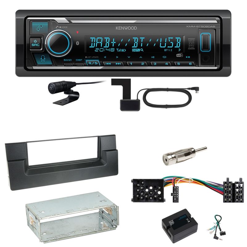 Kenwood KMM-BT508DAB Bluetooth DAB USB Einbauset für BMW 5er E39 bis 09/2000