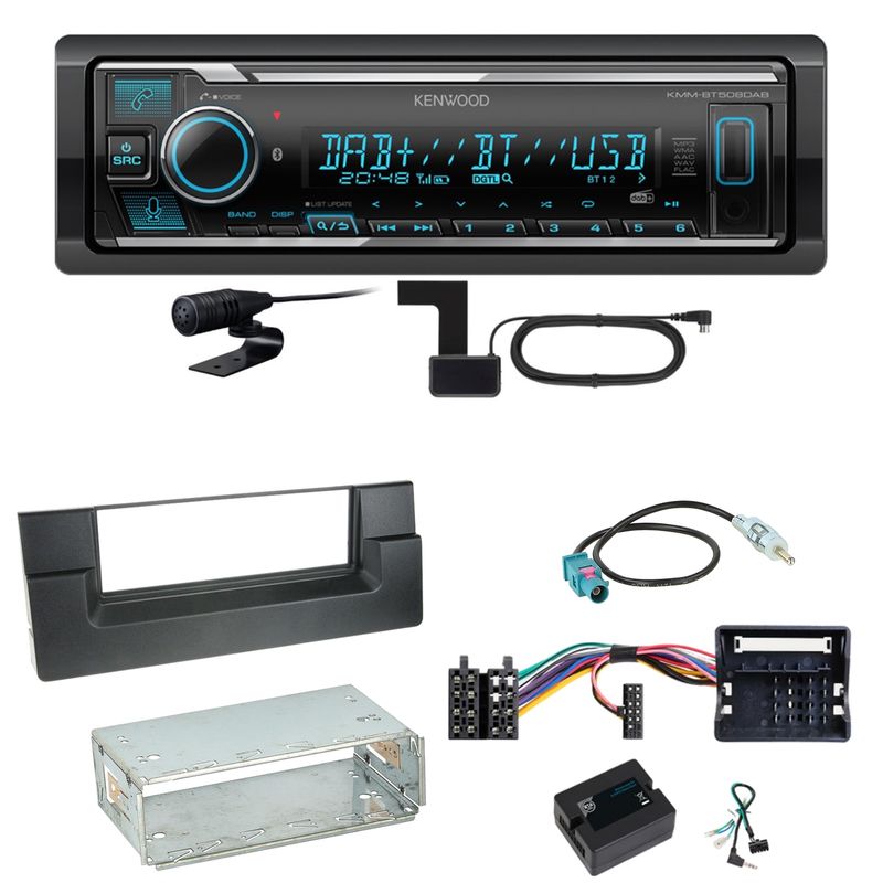 Kenwood KMM-BT508DAB Bluetooth Digitalradio Einbauset für BMW 5er E39 ab 10/2000