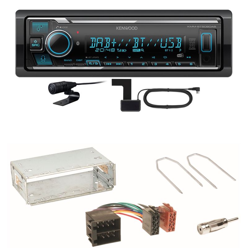 Kenwood KMM-BT508DAB Bluetooth DAB USB Einbauset für Citroen Berlingo bis 2007