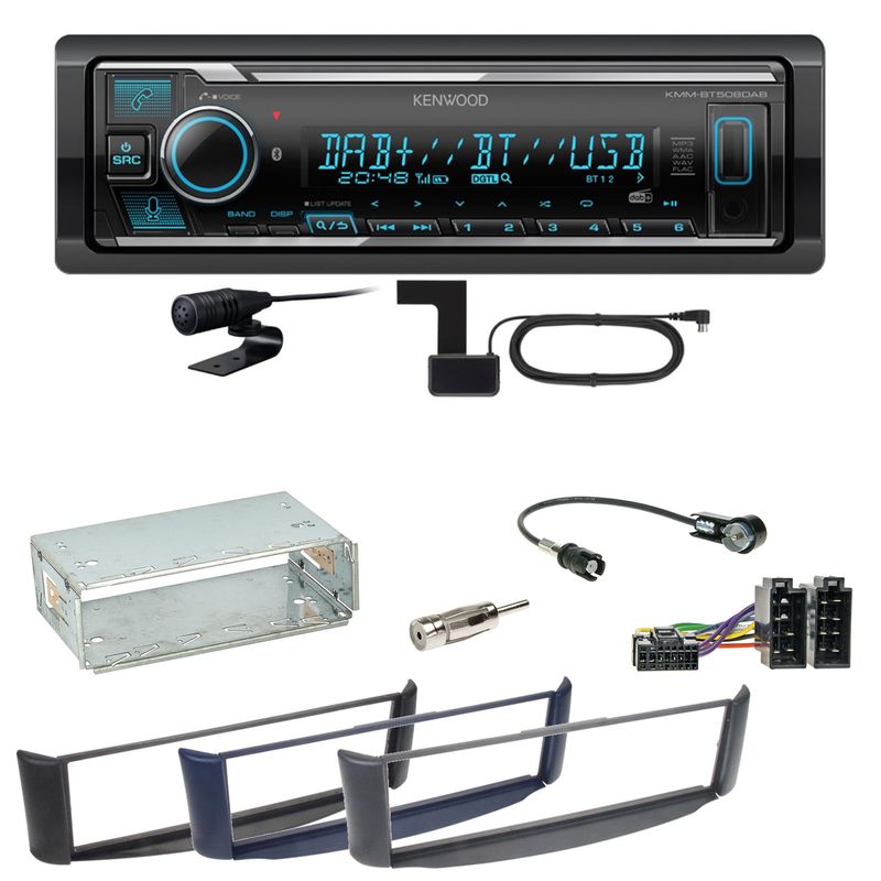 Kenwood KMM-BT508DAB Bluetooth Digitalradio USB Einbauset Smart ForTwo 450