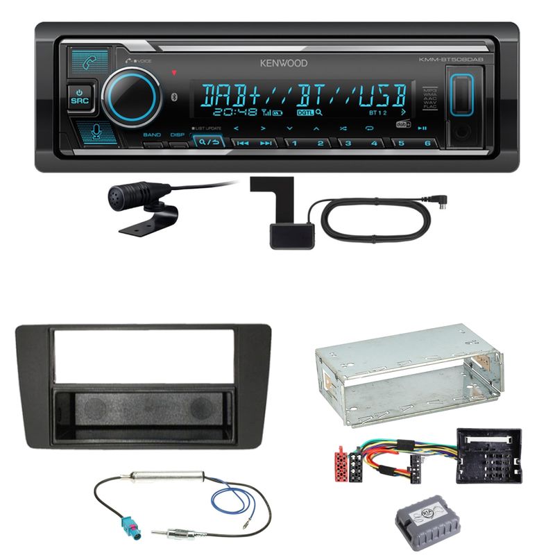 Kenwood KMM-BT508DAB Bluetooth DAB USB Einbauset für Skoda Octavia 2 Yeti 5L