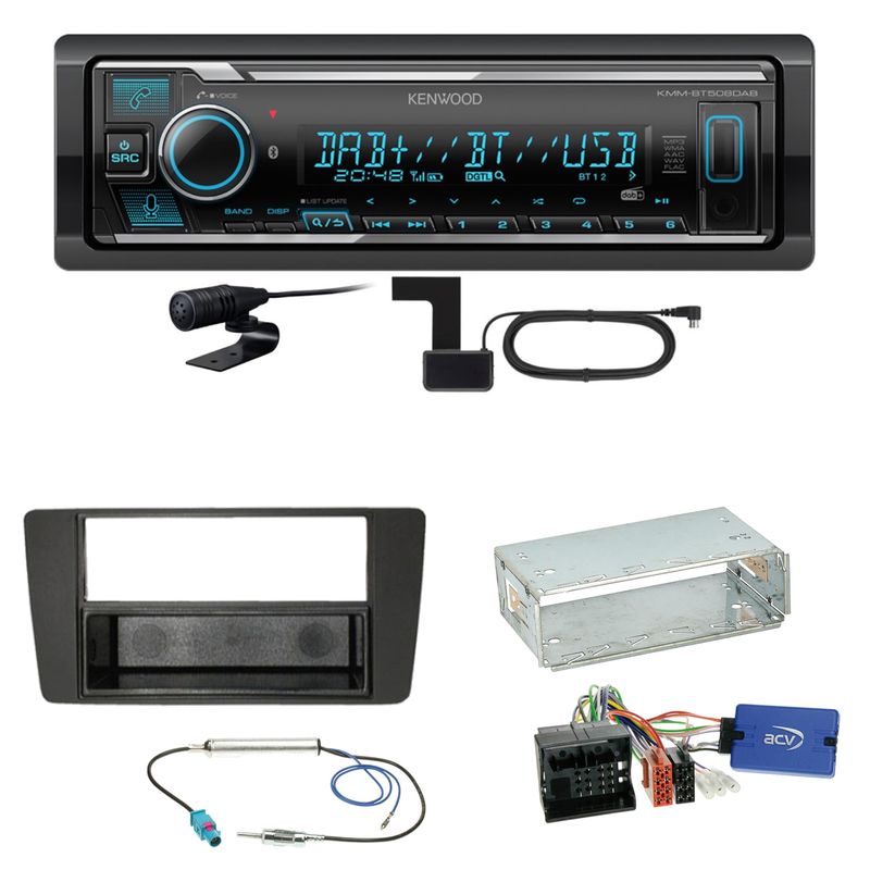 Kenwood KMM-BT508DAB Bluetooth DAB USB Einbauset für Skoda Yeti 5L Octavia 2