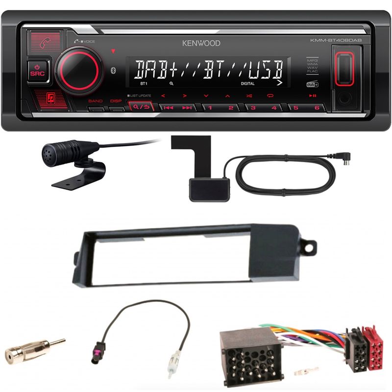Kenwood KMM-BT408DAB Bluetooth Digitalradio USB Einbauset für BMW 3er E46