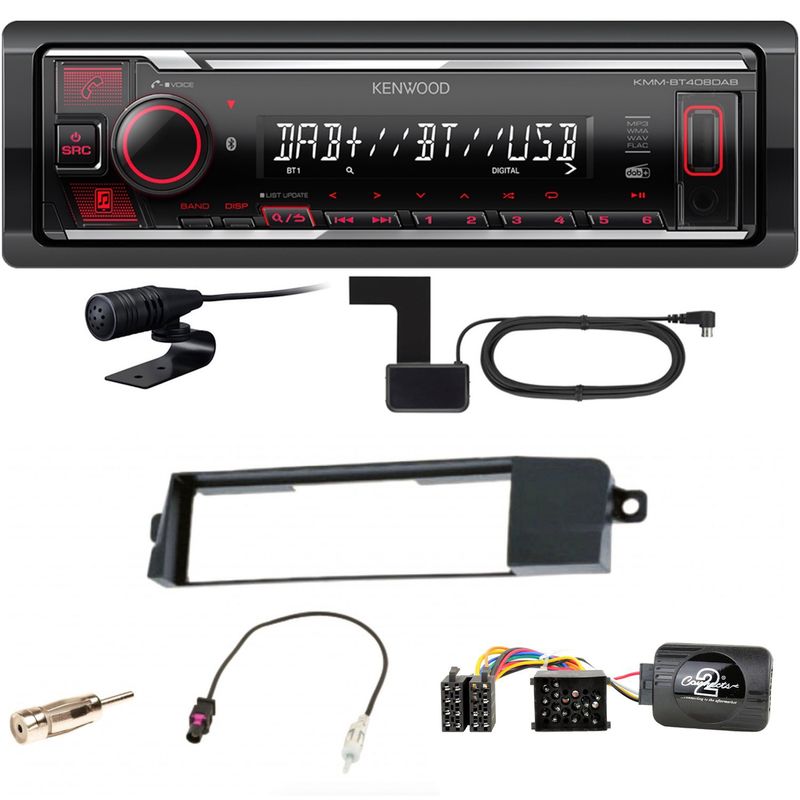 Kenwood KMM-BT408DAB Bluetooth Digitalradio USB Einbauset für BMW 3er E46