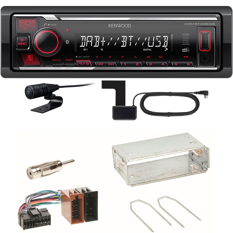 Kenwood KMM-BT408DAB Bluetooth DAB USB Einbauset für Renault Clio 1 2 Twingo Kenwood KMM-BT408DAB Bluetooth DAB USB Einbauset für Renault Clio 1 2 Twingo