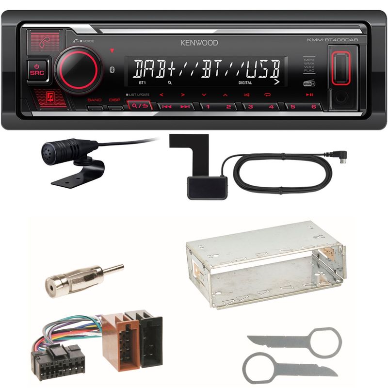 Kenwood KMM-BT408DAB Bluetooth Digitalradio Einbauset für Mercedes A C M Klasse Kenwood KMM-BT408DAB Bluetooth Digitalradio Einbauset für Mercedes A C M Klasse