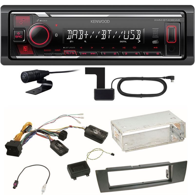 Kenwood KMM-BT408DAB Bluetooth Digitalradio Einbauset für BMW E87 E81 E82 X1 E84