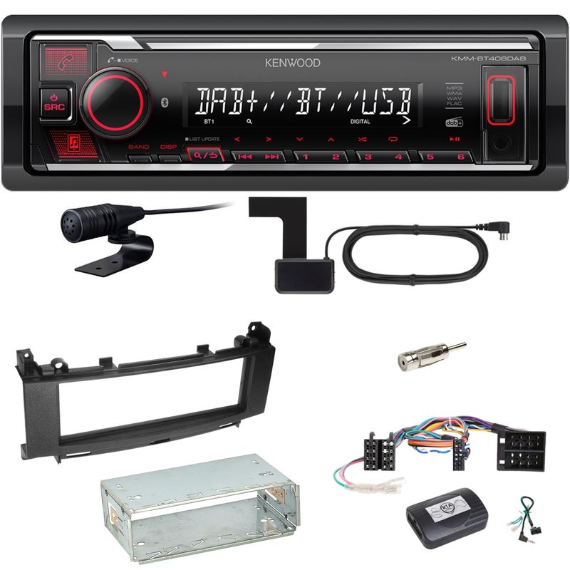 Kenwood KMM-BT408DAB Bluetooth DAB Einbauset für Mercedes A B Klasse W169 W245 Kenwood KMM-BT408DAB Bluetooth DAB Einbauset für Mercedes A B Klasse W169 W245