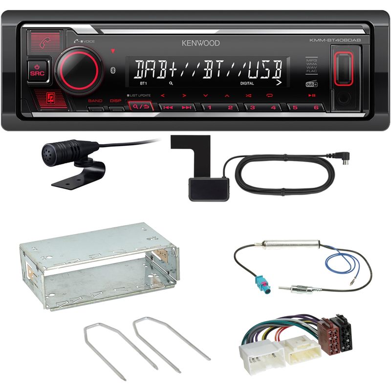 Kenwood KMM-BT408DAB Bluetooth Digitalradio Einbauset für Mercedes Citan W415 Kenwood KMM-BT408DAB Bluetooth Digitalradio Einbauset für Mercedes Citan W415