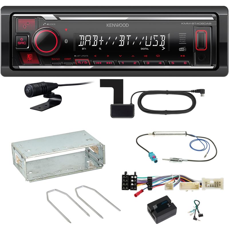 Kenwood KMM-BT408DAB Bluetooth Digitalradio Einbauset für Mercedes Citan W415 Kenwood KMM-BT408DAB Bluetooth Digitalradio Einbauset für Mercedes Citan W415