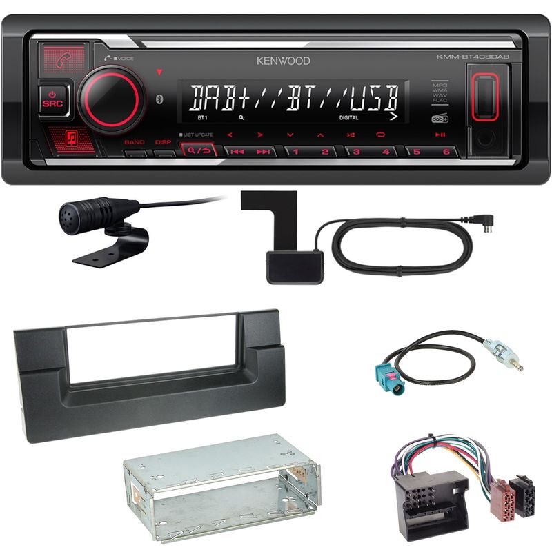 Kenwood KMM-BT408DAB Bluetooth Digitalradio Einbauset für BMW 5er E39 ab 10/2000