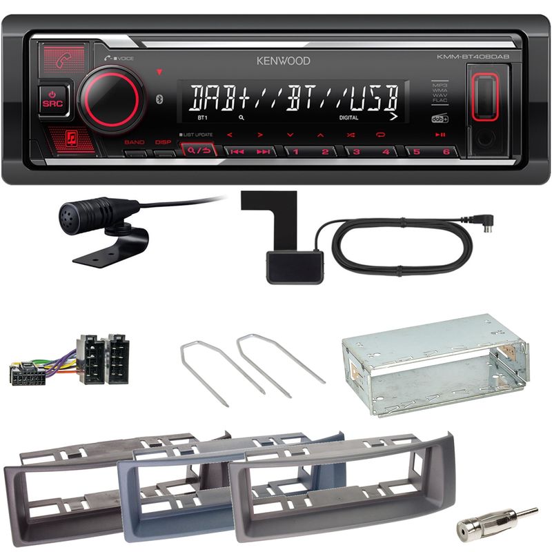 Kenwood KMM-BT408DAB Bluetooth DAB USB Einbauset für Renault Megane Scenic 1 Kenwood KMM-BT408DAB Bluetooth DAB USB Einbauset für Renault Megane Scenic 1