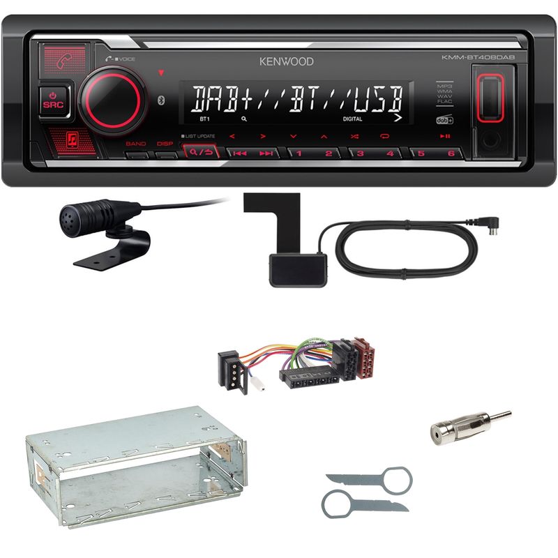 Kenwood KMM-BT408DAB Bluetooth Digitalradio Einbauset für Mercedes E-Klasse W124 Kenwood KMM-BT408DAB Bluetooth Digitalradio Einbauset für Mercedes E-Klasse W124