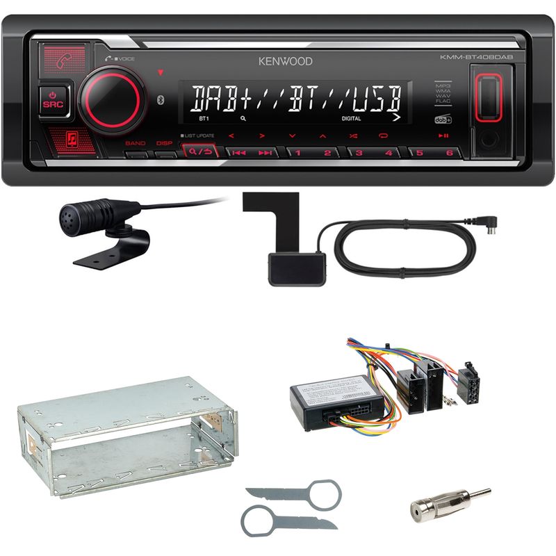 Kenwood KMM-BT408DAB Bluetooth Digitalradio Einbauset für Mercedes W210 ab 08/99 Kenwood KMM-BT408DAB Bluetooth Digitalradio Einbauset für Mercedes W210 ab 08/99
